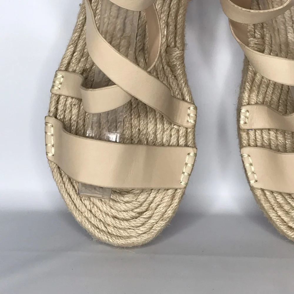 JustFab Laston Espadrille Flat Women's 8 Boho‎ Strap Ankle Sandal